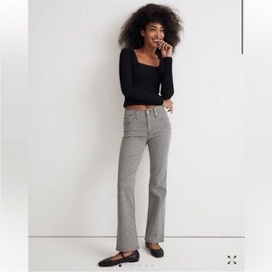 Madewell Black and White Checkered Jeans
